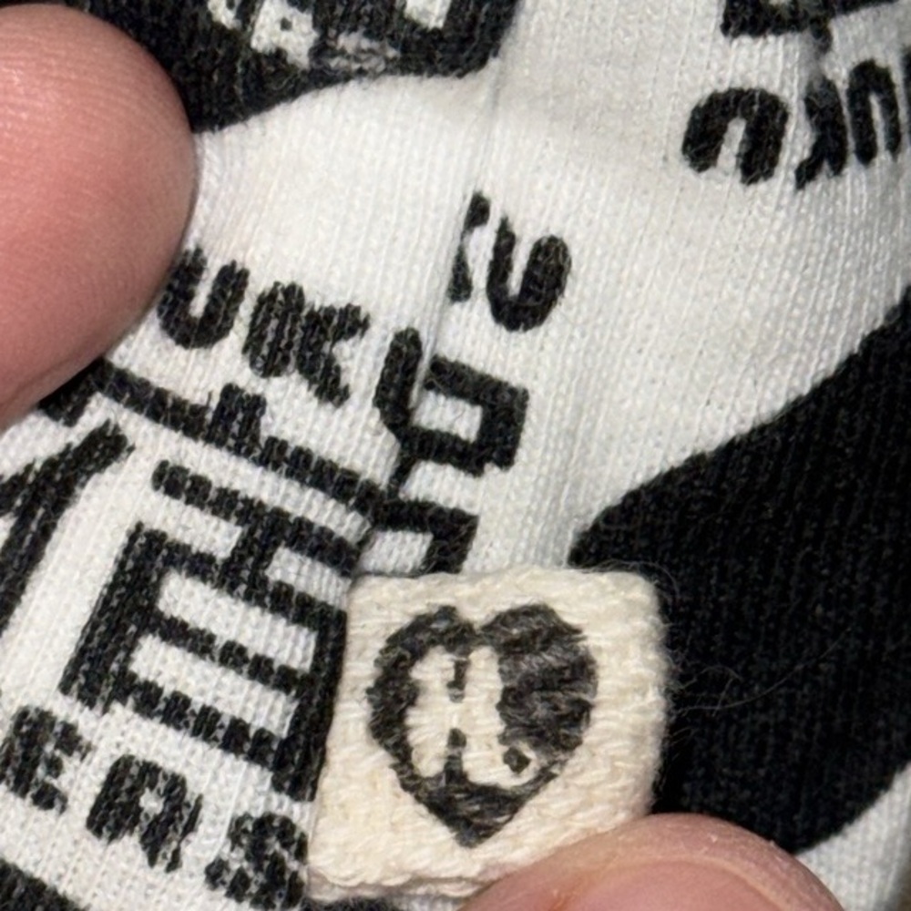 Harajuku Lovers by Gwen Stefani Ringer Tank Top Black & White Hearts S Small Y2K - Picture 9 of 15